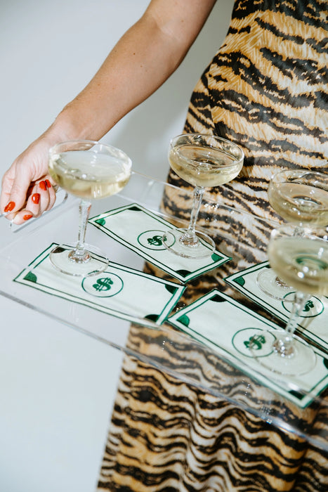 Bank Note Linen Cocktail Napkins