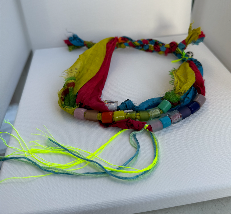 Primary Braided Silk Beaded Necklace