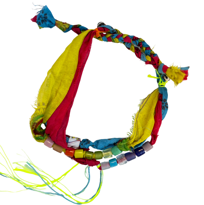 Primary Braided Silk Beaded Necklace