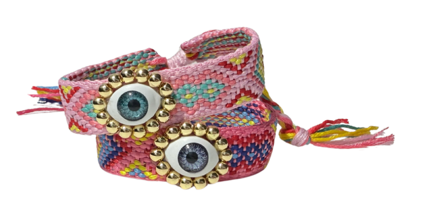 Light Pink Woven Eye friendship bracelet