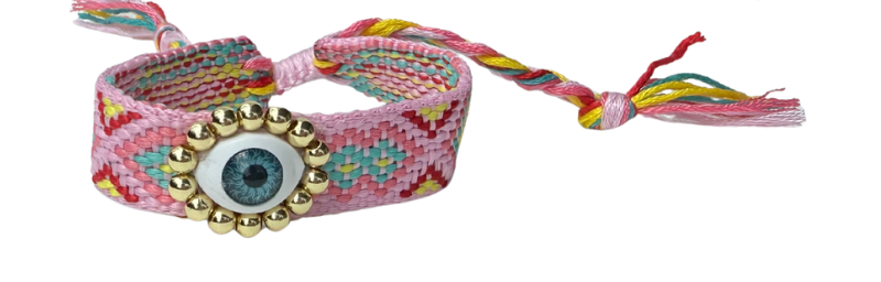 Light Pink Woven Eye friendship bracelet